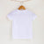 Camiseta blanca de algodón orgánico para niños, estampado a mano con tintas ecológicas.  Modelo unisex.