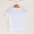 Camiseta blanca de algodón orgánico para niños, estampado a mano con tintas ecológicas. Modelo unisex.